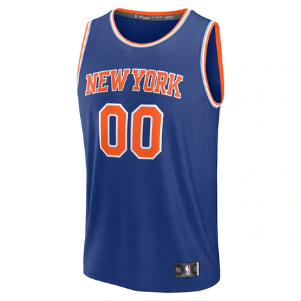 New York Knicks Fanatics 2026 NBA Finals Patch Fast Break Custom Jersey - Icon Edition - Blue