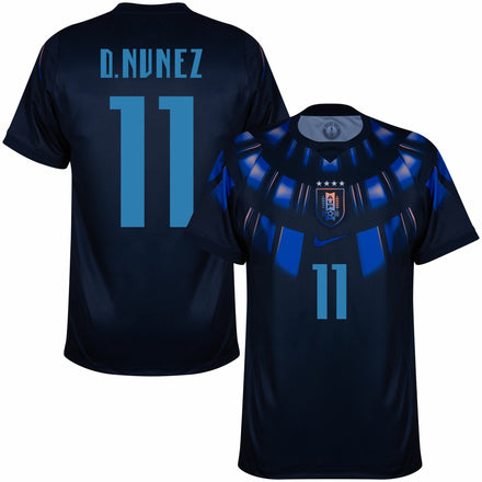 Uruguay Away D. Nunez 11 Fan Jersey Shirt 2026-2027 (Fan Style Printing)