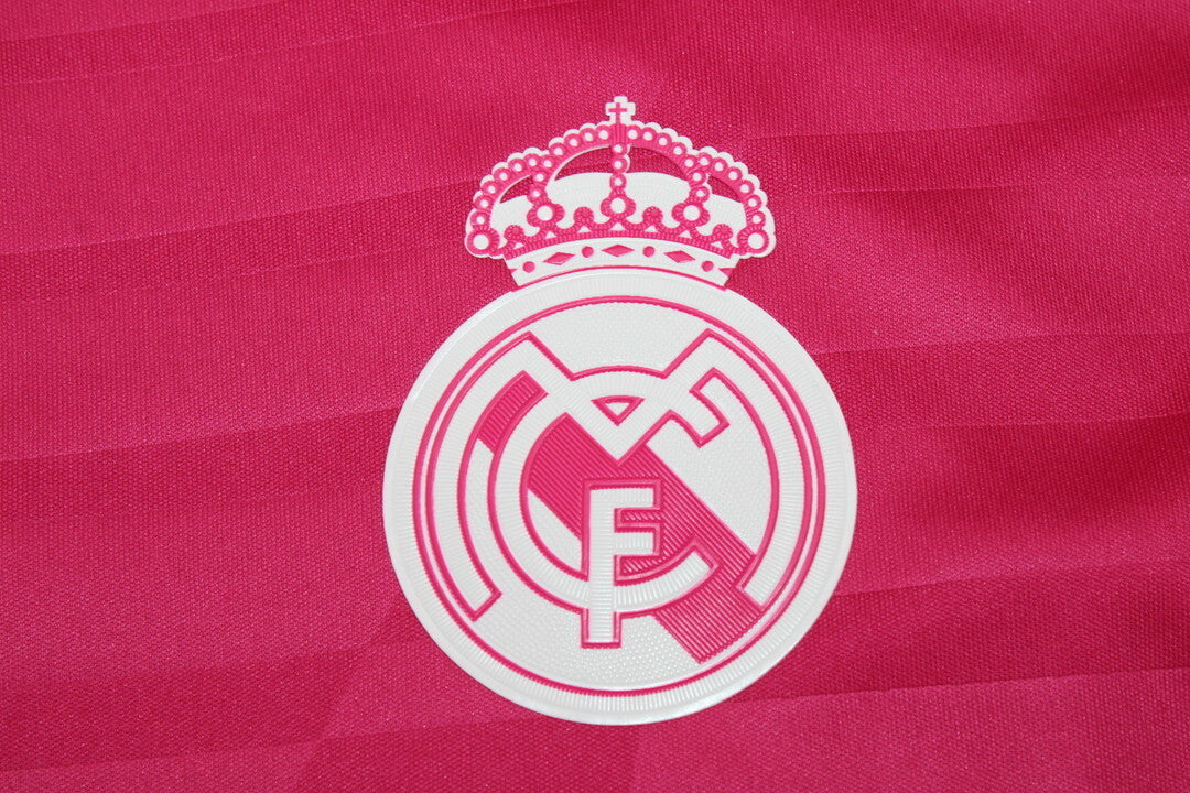 Real Madrid 2014/15 Pink Jersey Long Sleeve Retro - Patch Champions
