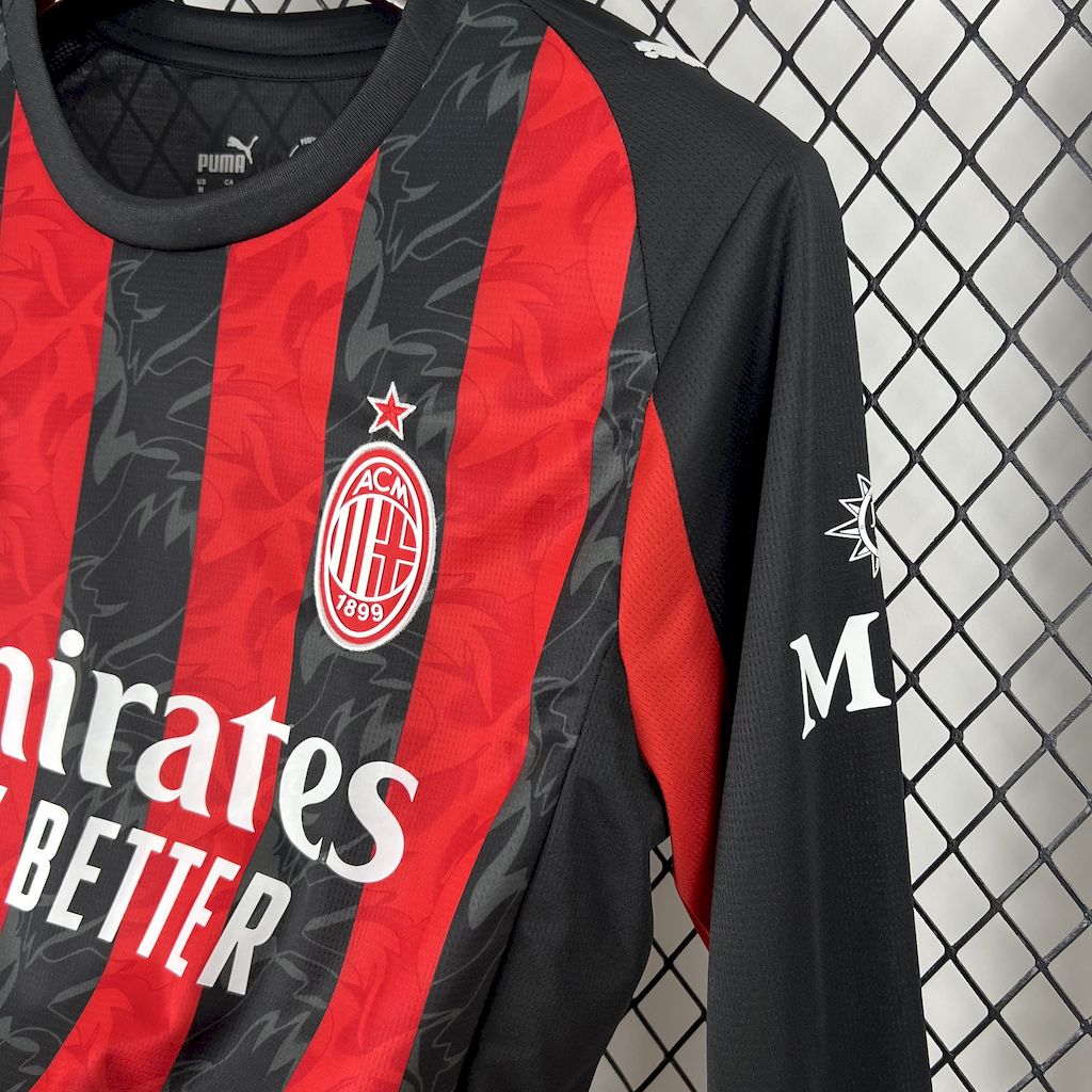 AC Milan 2025/26 Home Long Sleeves Jersey