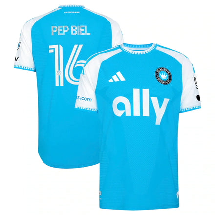 Pep Biel Charlotte FC 2026 Carolina Kit: Crowns Up On-Field Patch Jersey - Blue