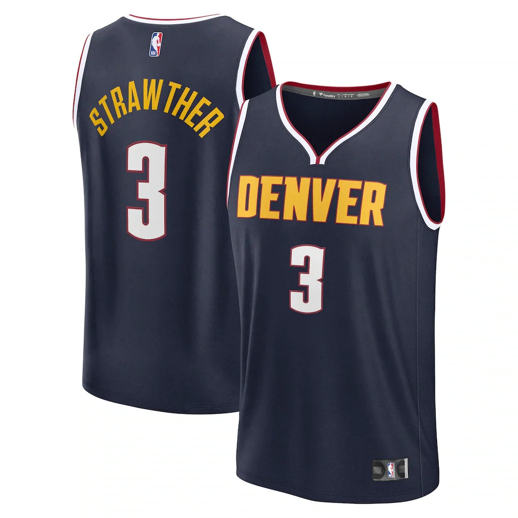 Julian Strawther Denver Nuggets Fanatics Fast Break Player Jersey - Icon Edition - Navy
