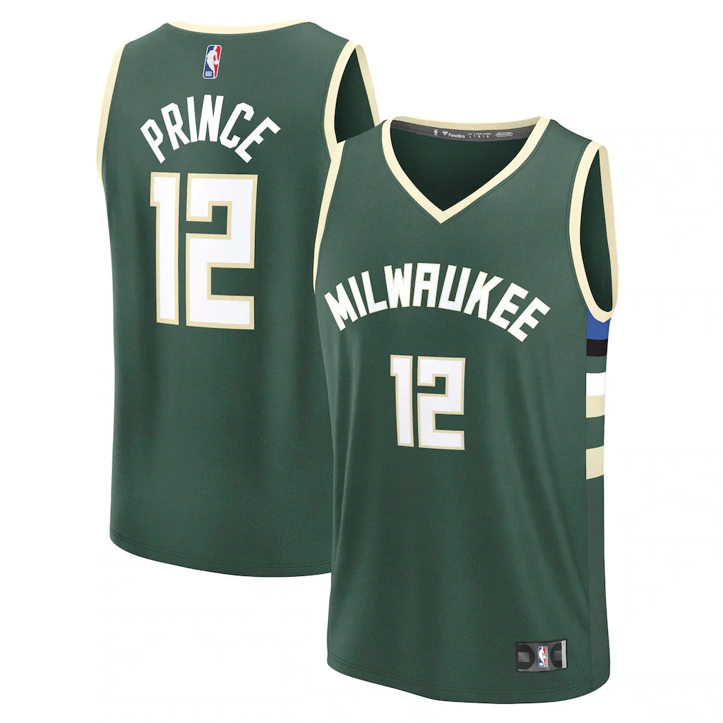 Taurean Prince Milwaukee Bucks Fanatics Fast Break Player Jersey - Icon Edition - Hunter Green