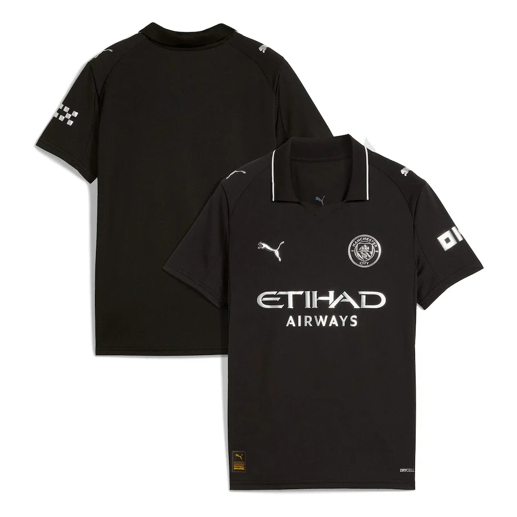 Manchester City Puma Youth 2025/26 Away Jersey - Black