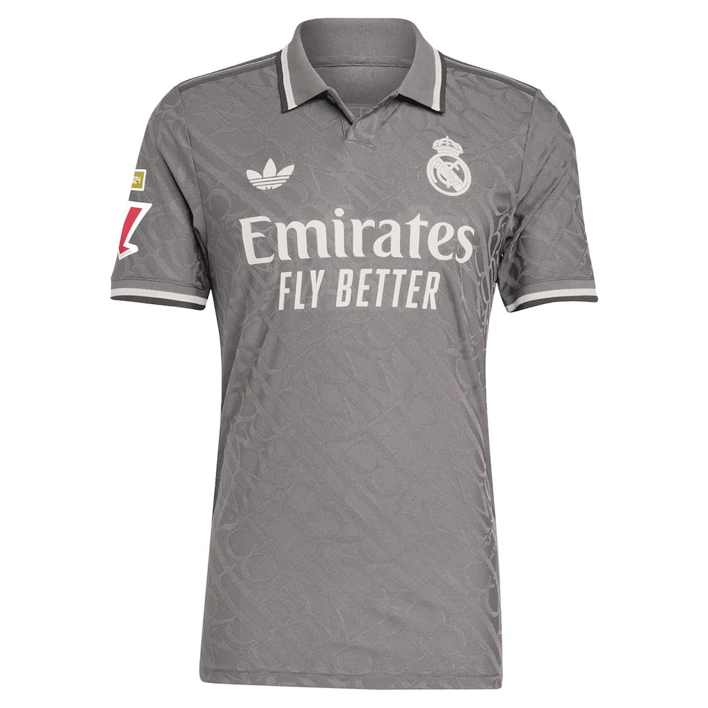 Real Madrid adidas Originals 2024/25 Third Authentic Custom Jersey - Charcoal