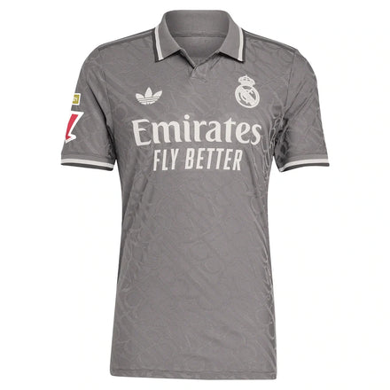 Real Madrid adidas Originals 2024/25 Third Authentic Custom Jersey - Charcoal
