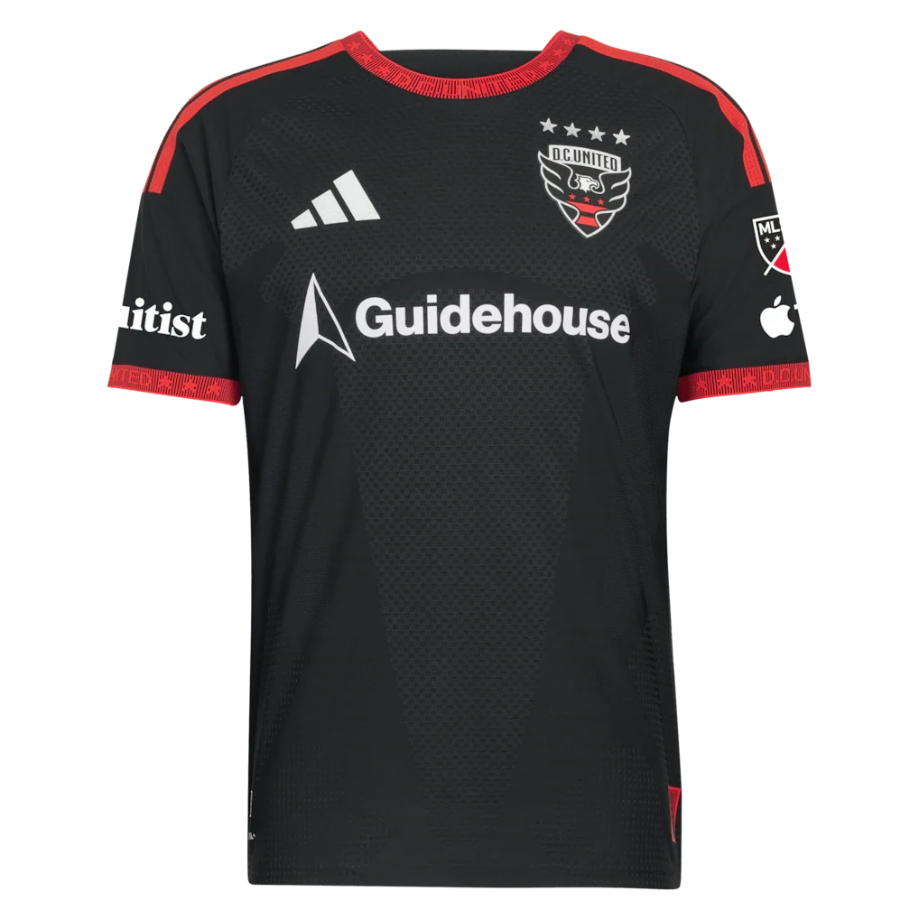 D.C. United adidas  2026 Black-and-Red Kit On-Field Authentic Patch Custom Jersey - Black