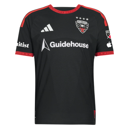 D.C. United adidas  2026 Black-and-Red Kit On-Field Authentic Patch Custom Jersey - Black