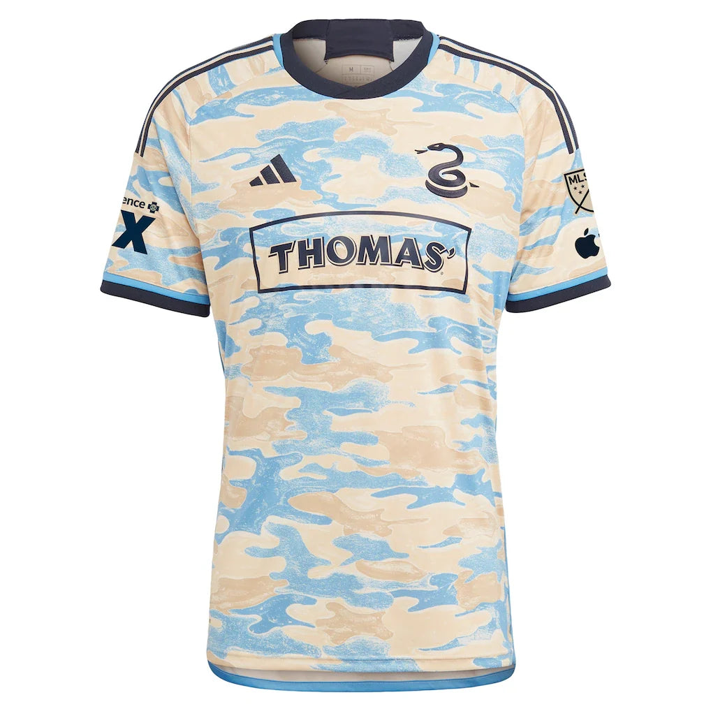 Philadelphia Union adidas 2024 Authentic Secondary Custom Jersey - Tan