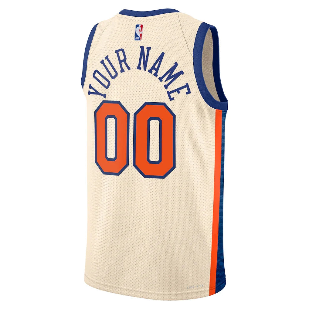New York Knicks Nike Unisex 2025/26 City Edition Swingman Custom Jersey - Cream