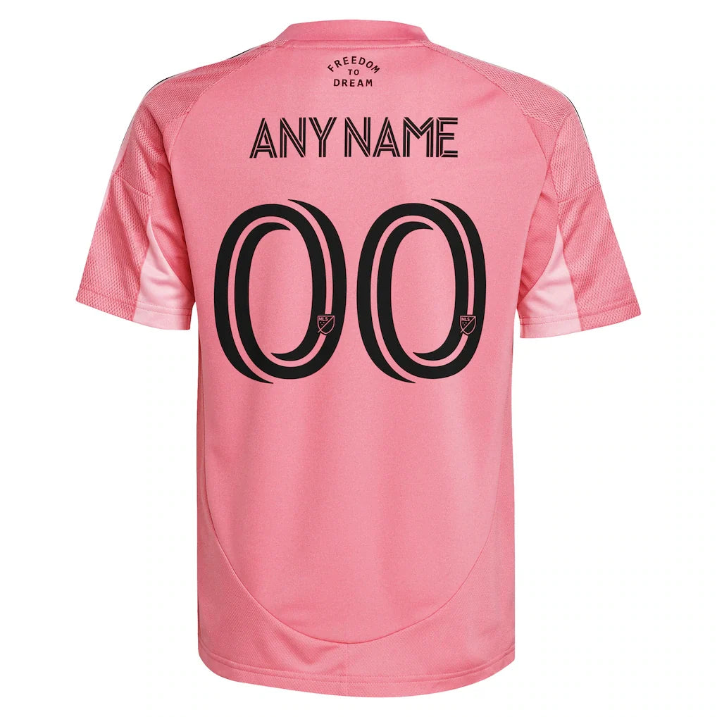 Inter Miami CF adidas Youth 2025 Euforia Replica Custom Jersey - Light Pink