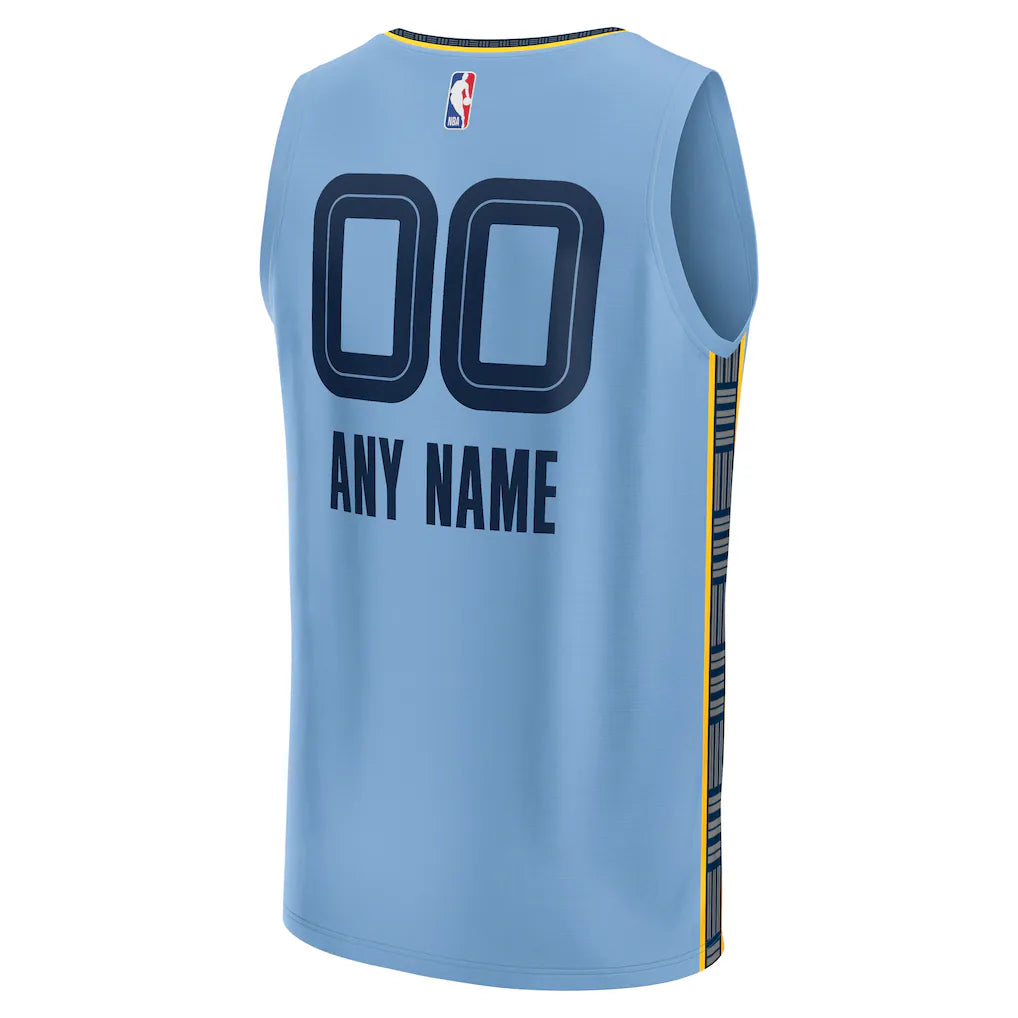 Memphis Grizzlies Fanatics Custom Fast Break Jersey - Statement Edition - Light Blue