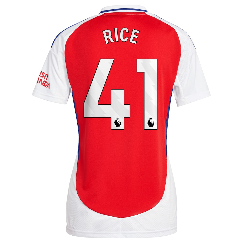 Declan Rice Arsenal adidas Women's 2024/25 Home Replica Player Jersey – Red