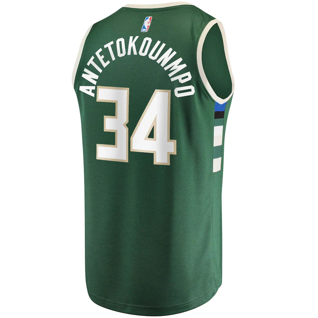 Giannis Antetokounmpo Milwaukee Bucks Fanatics Big & Tall Fast Break Player Jersey - Hunter Green - Icon Edition